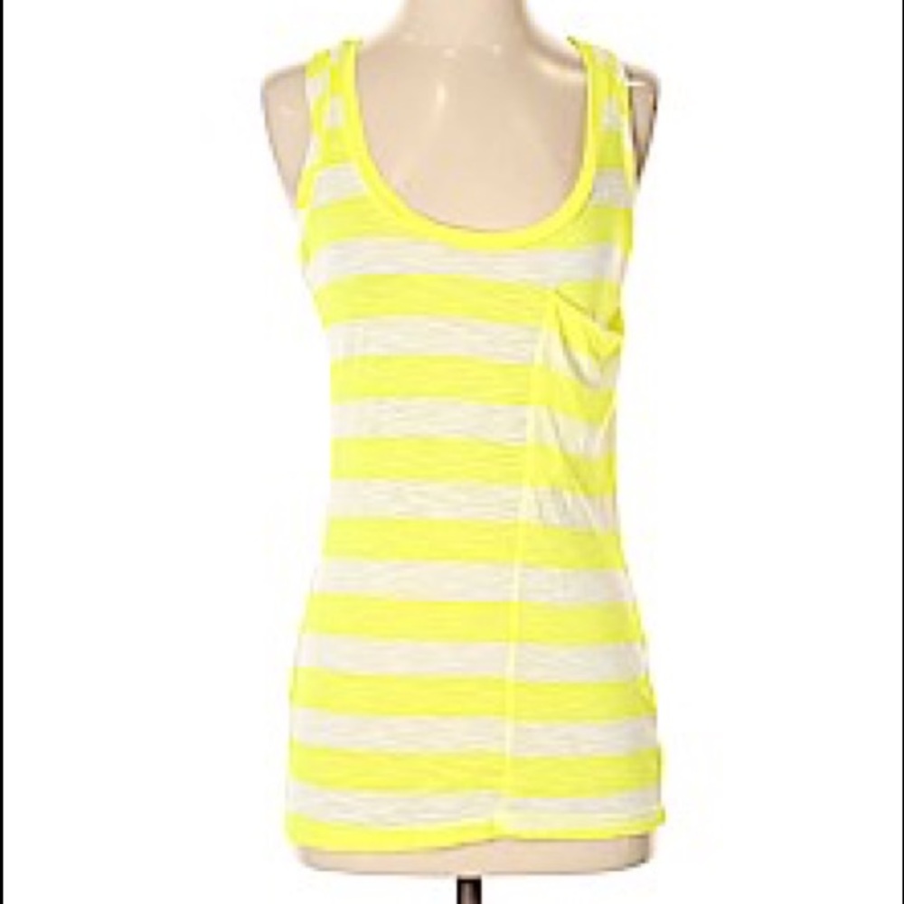 Splendid Striped Tank Sz S Bright Yellow